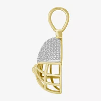 Football Helmet Mens 1/4 CT. T.W. Natural White Diamond 10K Gold Pendant