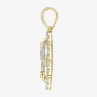 Lady Of Guadalupe Mens 1/5 CT. Natural White Diamond 10K Gold Pendant