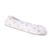 Isotoner Embroidered Microterry Womens Ballerina Slippers