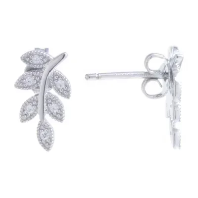 Silver Treasures Cubic Zirconia Sterling Silver Ear Climbers