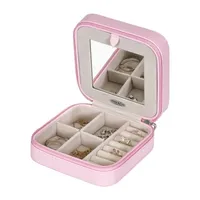 Mele and Co Josette Mirrored Pink Jewelry Travel Case