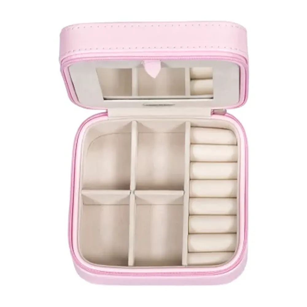 Mele and Co Josette Mirrored Pink Jewelry Travel Case