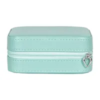 Mele and Co Josette Mirrored Aqua Jewelry Travel Case