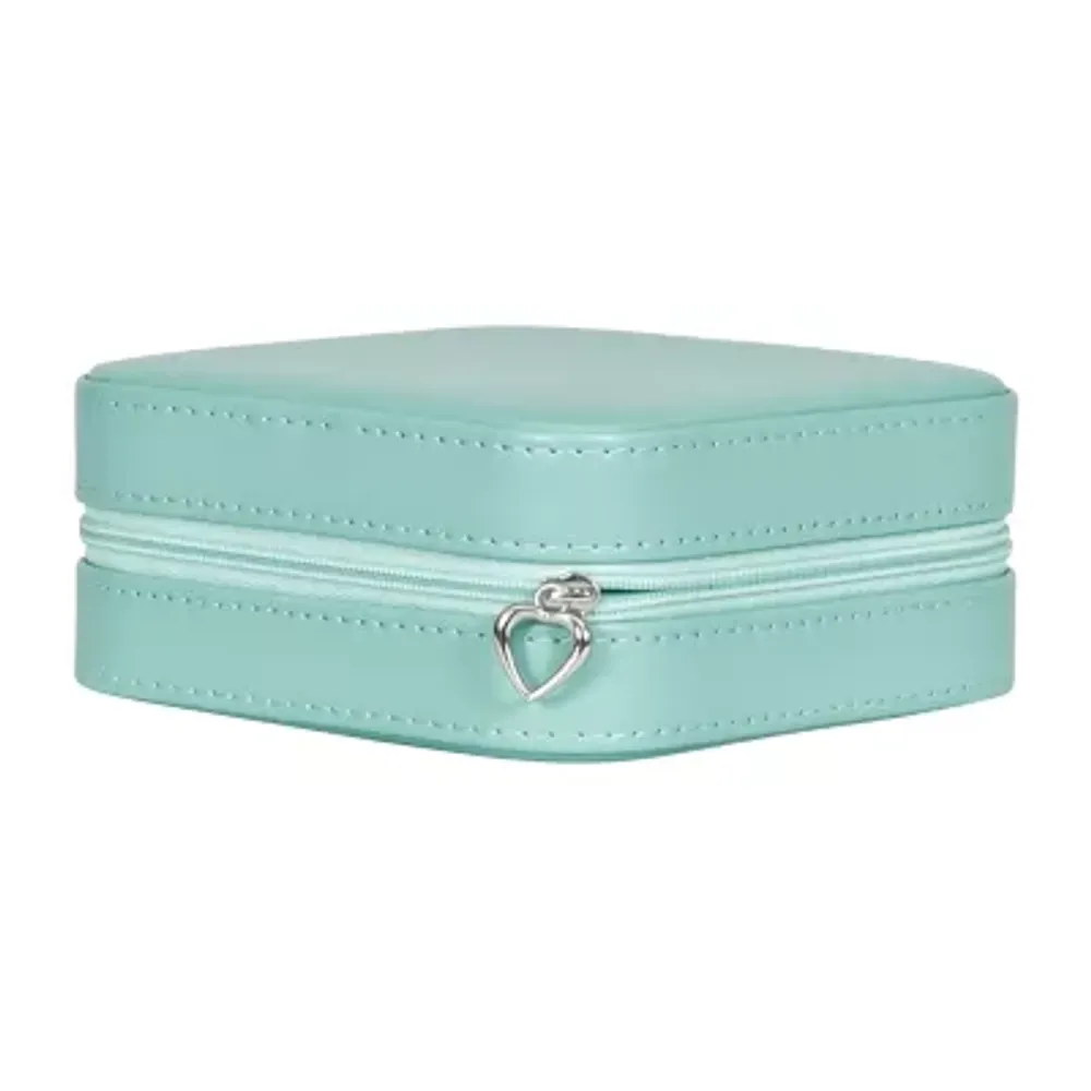 Mele and Co Josette Mirrored Aqua Jewelry Travel Case