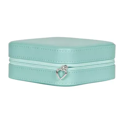 Mele and Co Josette Mirrored Aqua Jewelry Travel Case