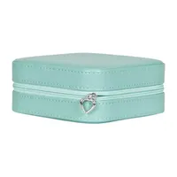 Mele and Co Josette Mirrored Aqua Jewelry Travel Case