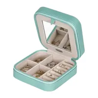 Mele and Co Josette Mirrored Aqua Jewelry Travel Case