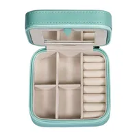 Mele and Co Josette Mirrored Aqua Jewelry Travel Case