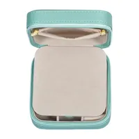 Mele and Co Josette Mirrored Aqua Jewelry Travel Case