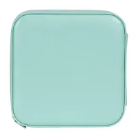 Mele and Co Josette Mirrored Aqua Jewelry Travel Case