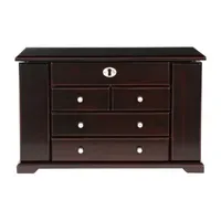 Mele and Co Ellington Mahogany-Finish Jewelry Box