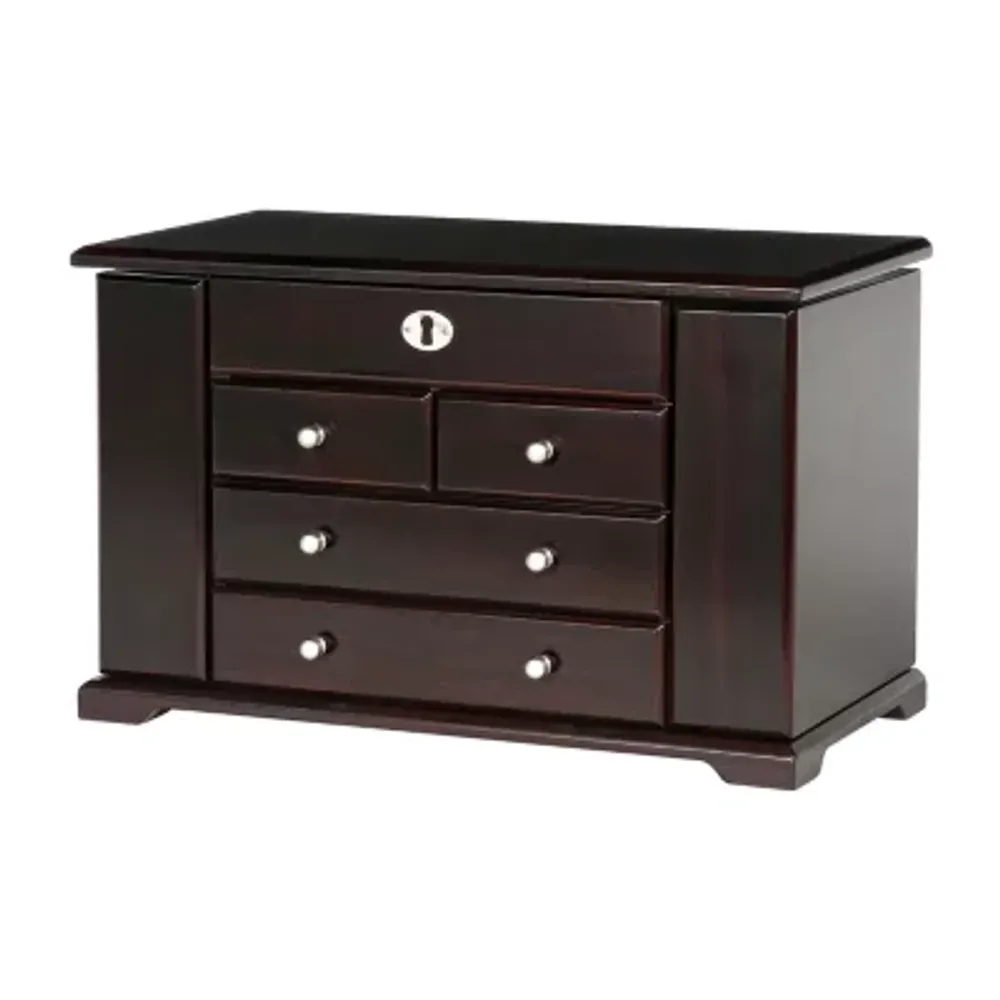 Mele and Co Ellington Mahogany-Finish Jewelry Box