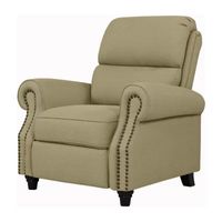 ProLounger Anna Traditional Roll-Arm Push Back Recliner Linen with Nailheads