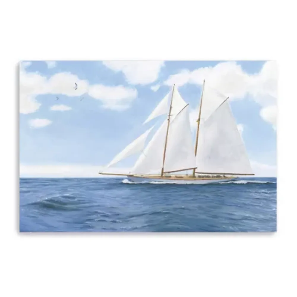 Lumaprints Majestic Sailboat White Sails Giclee Canvas Art