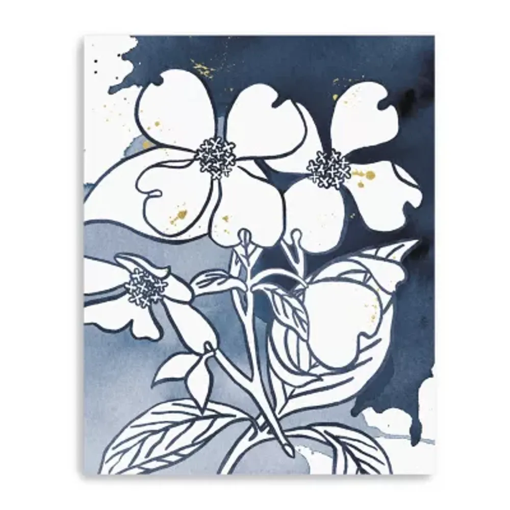 Indigo Blooms III Giclee Canvas Art