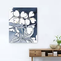 Indigo Blooms III Giclee Canvas Art