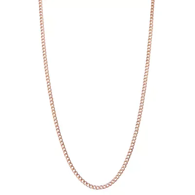 10K Rose Gold 24 Inch Hollow Curb Chain Necklace