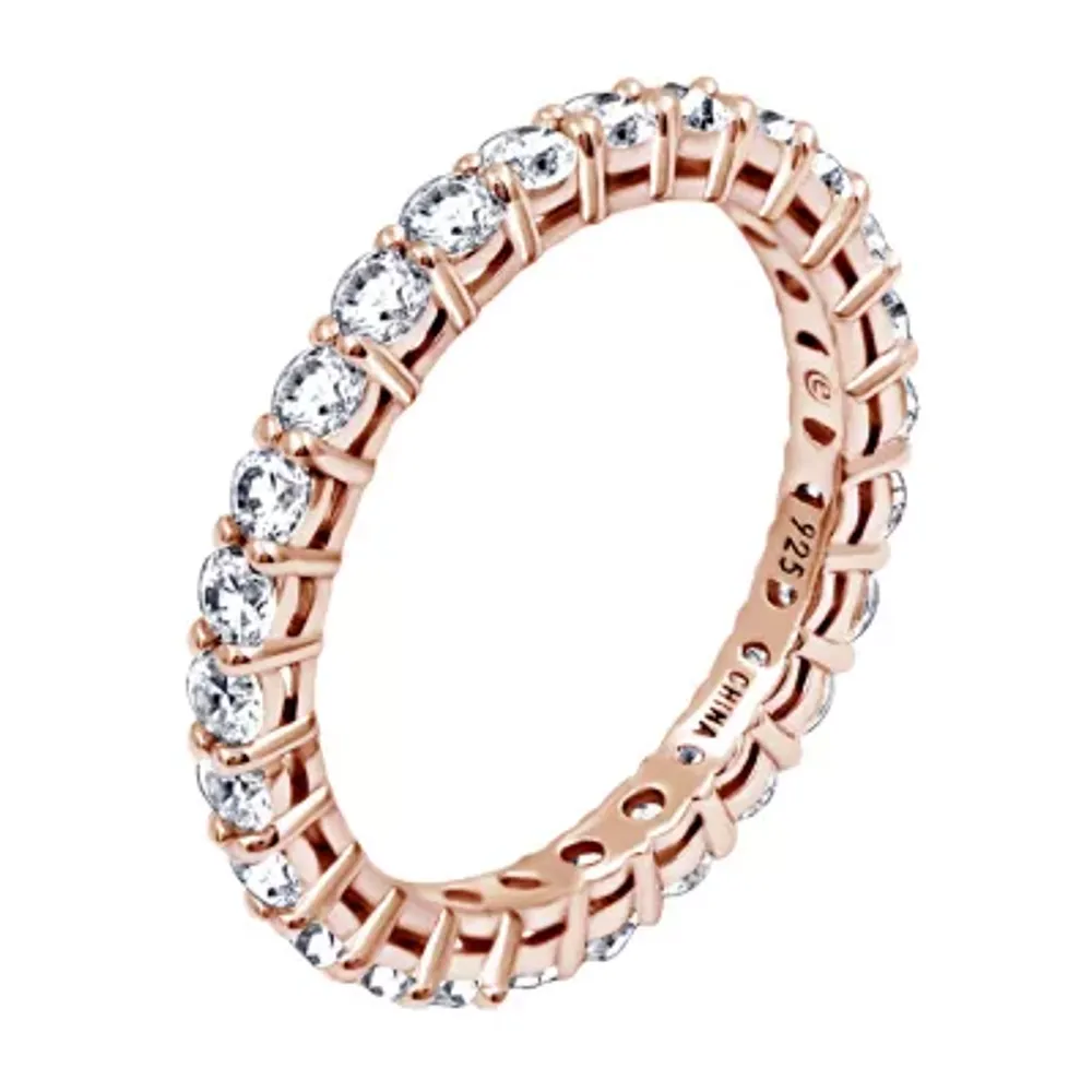 Cubic Zirconia Sterling Silver Round Band