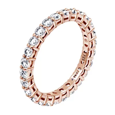 Cubic Zirconia Sterling Silver Round Band
