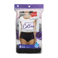 Hanes Ultimate™ Cool Comfort™ Cotton Ultra Soft 6 Pack Average + Full Figure Cooling Brief Panty 40h6cc