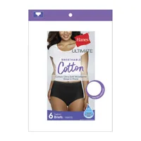 Hanes Ultimate™ Cool Comfort™ Cotton Ultra Soft 6 Pack Average + Full Figure Cooling Brief Panty 40h6cc