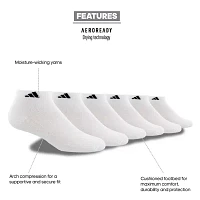 adidas 6 Pair Big and Tall Low Cut Socks Mens