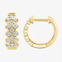 Effy  1/2 CT. T.W. Natural White Diamond 14K Gold 13.8mm Hoop Earrings