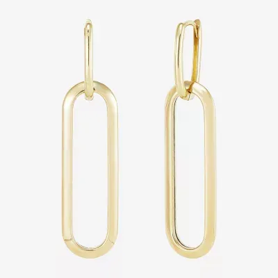 14K Gold Paperclip Drop Earrings