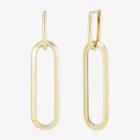 14K Gold Paperclip Drop Earrings