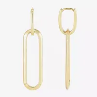 14K Gold Paperclip Drop Earrings