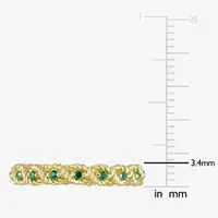 Womens Lab Created Green Emerald 10K Gold Stackable Ring