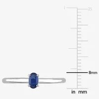 Womens Genuine Blue Sapphire 10K White Gold Stackable Ring