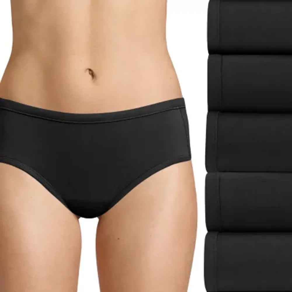 Hanes Cotton Stretch With Comfort Soft 5 Pack Cooling Multi-Pack Hipster Panty 41w5cs