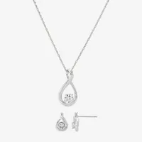 Sparkle Allure 2-pc. Cubic Zirconia Pure Silver Over Brass Jewelry Set