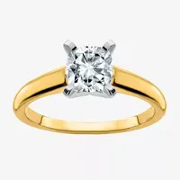 True Light Womens 1/ CT. T.W. Lab Created White Moissanite 14K Two Tone Gold Solitaire Engagement Ring