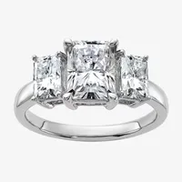 True Light Womens 2 CT. T.W. Lab Created White Moissanite 14K Gold 3-Stone Engagement Ring