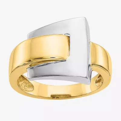 Buckle 4MM 14K Two Tone Gold Band