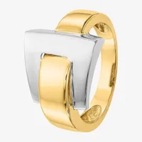 Buckle 4MM 14K Two Tone Gold Band