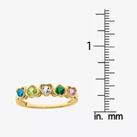 Personalized 14K Gold Cubic Zirconia Bithstone Family Ring