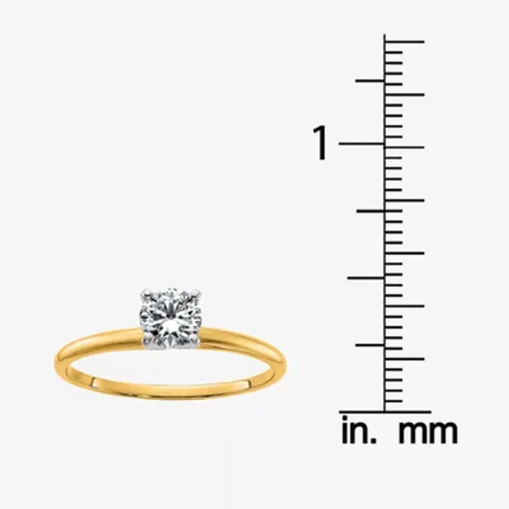 Womens 3/ CT. T.W. White Moissanite 14K Gold Round Solitaire Engagement Ring