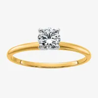 Womens 3/ CT. T.W. White Moissanite 14K Gold Round Solitaire Engagement Ring