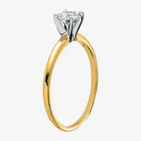 Womens 3/ CT. T.W. White Moissanite 14K Gold Round Solitaire Engagement Ring