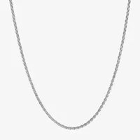 Made in Italy Sterling Silver 24 Inch Solid Wheat Chain Necklace