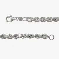 Made in Italy Sterling Silver 8 Inch Hollow Rope Chain Bracelet