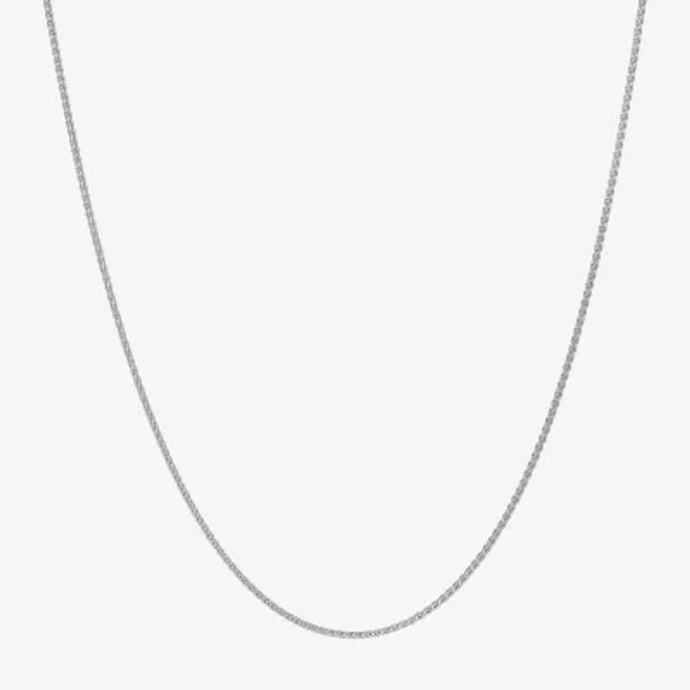 Made Italy Sterling Silver 18 - 24 Inch Solid Wheat Chain Necklace