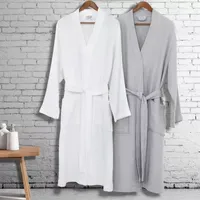 Linum Home Textiles Smyrna Hotel Luxery Unisex Adult Terry Cloth Long Sleeve Knee Length Robe