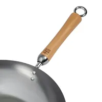 Joyce Chen Carbon Steel 12" Stir Fry Pan with Birch Handle