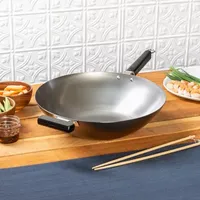 Joyce Chen Carbon Steel Flat Bottom 14" Wok