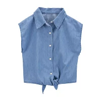 Carter's Little & Big Girls Short Sleeve Button-Down Shirt