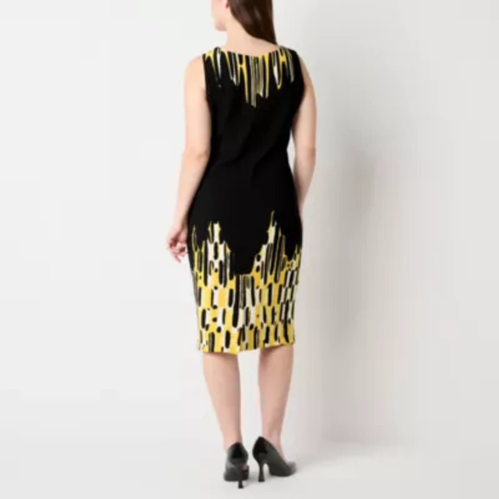 Maya Brooke Womens Geometric Jacket Dress